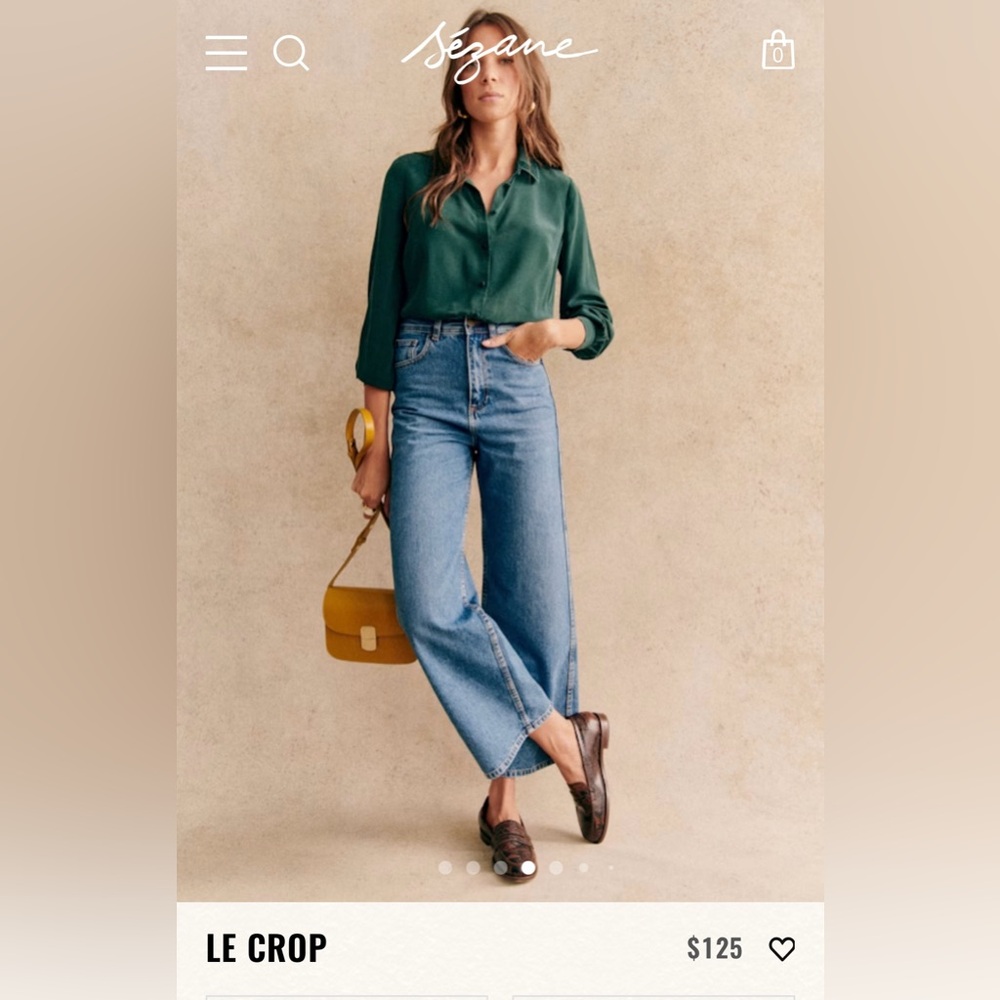Sezane Le Crop Jean - Denim Blue